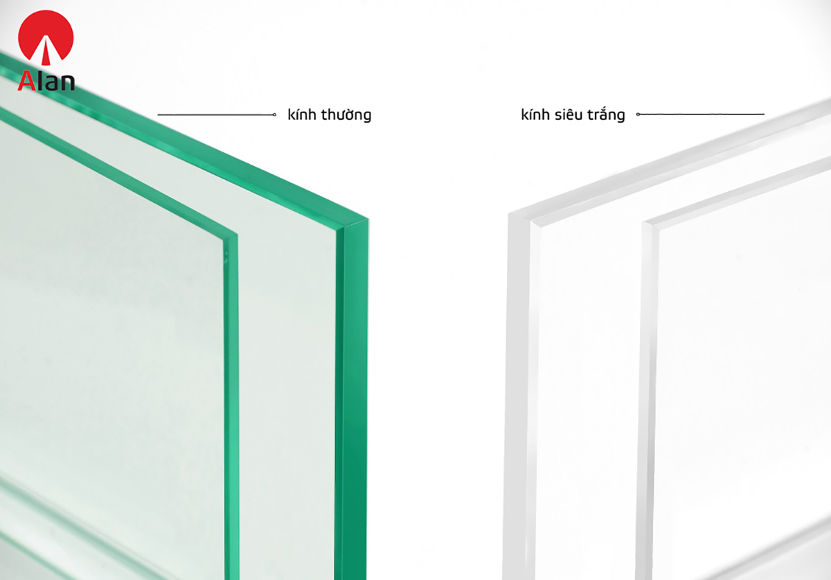 So sánh kính siêu trắng và kính thường
